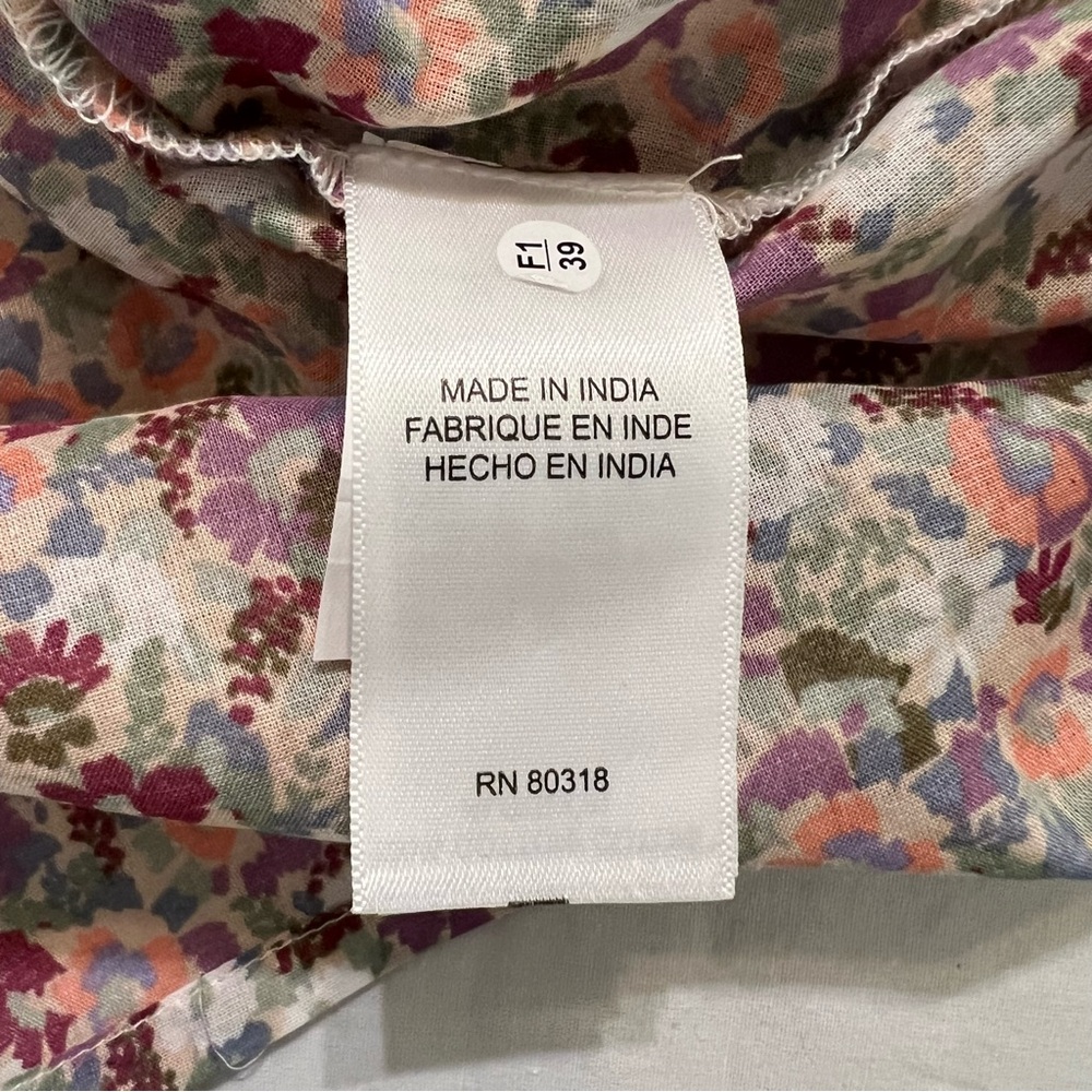 Lucky Brand Floral Boho Peasant Blouse Long Sleeve Prairie Cottagecore XS - Picture 5 of 14